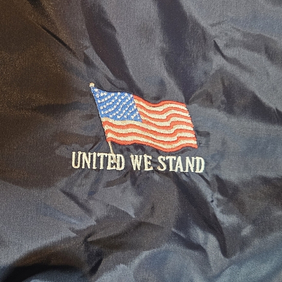 Vintage 90s Silver Fox Sportswear by Rainbow USA Flag Windbreaker NOS Deadstock - Picture 10 of 13